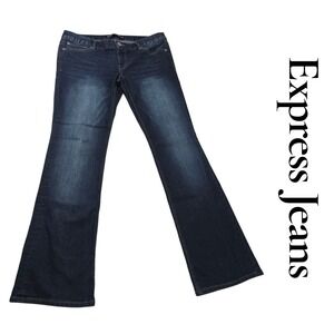 Express Jeans Barely Boot Zelda Ultra Low Rise Dark Wash Denim Pants Size 10R